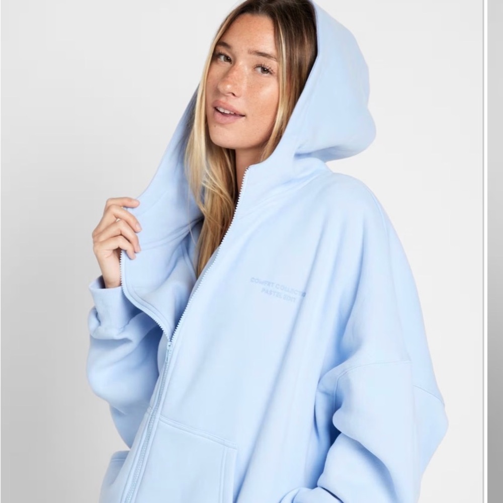 Comfrt Pastel Collection Zip-Up Hoodie with Hood